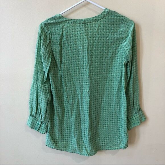 Joie Aceline Geo Print Blouse in Julep - Picture 8 of 9